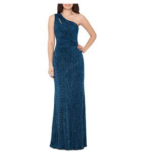 Xscape Blue One shoulder Dress